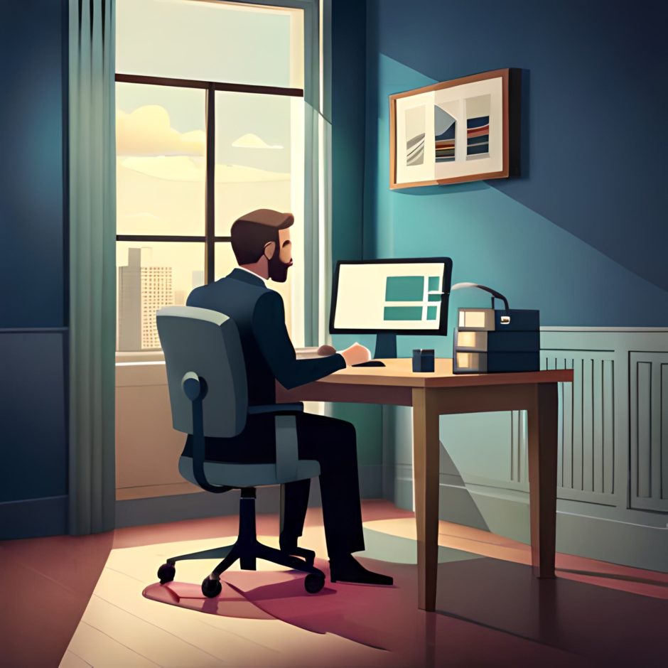a man using a computer